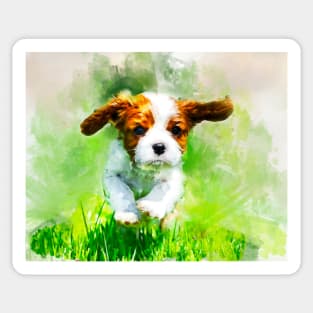 Cavalier King Charles Spaniel puppy watercolor Sticker